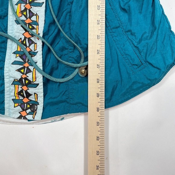 Vintage K Swiss Jacket Women Size Medium Teal Full Zip Retro 80s 90s Windbreaker - Picture 15 of 15